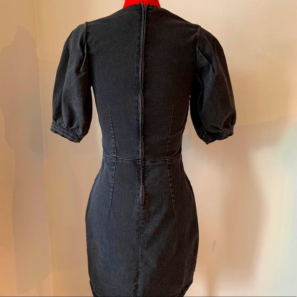 H&M black denim dress. Size small - Picture 2 of 4